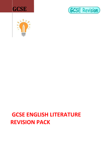 GCSE English Literature Revision Pack | Teaching Resources