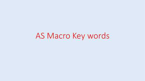 Economics AS Macro Key Term cards