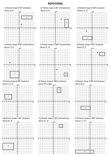 Rotations Worksheet Teaching Resources