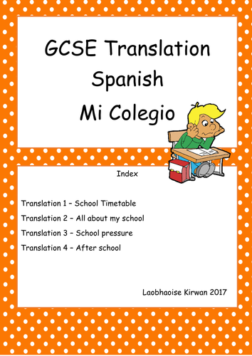 El Colegio Translation Booklet GCSE 9-1 (New Spec) School