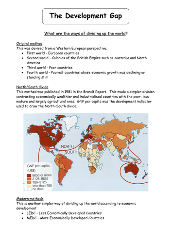 GCSE GEOGRAPHY REVISION - HUMAN DEVELOPMENT