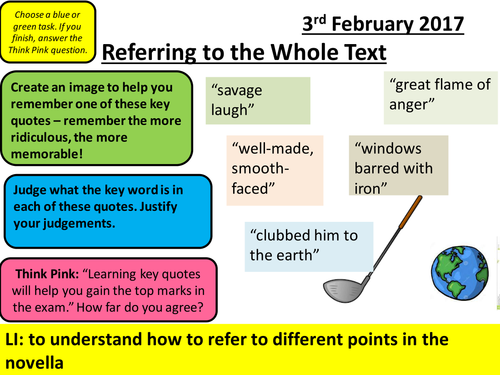 Dr Jekyll and Mr Hyde - AQA Literature - Chapter 8: Referring to Whole Text