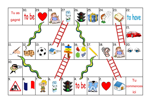 FRENCH - Verbs - Les Verbes - Board Games