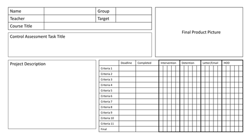 GCSE Design and Technology Coursework Template | Teaching Resources