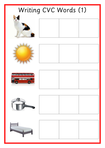 Writing Cvc Words - 5x A4 Mats - Phonics Teaching Resource - Eyfs Sen 