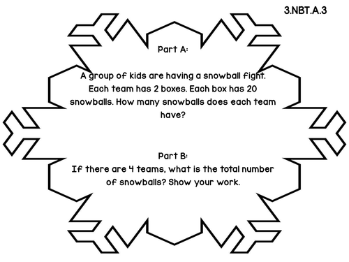 3rd Grade Common Core Open Ended Winter Assessment Task Multiplication 