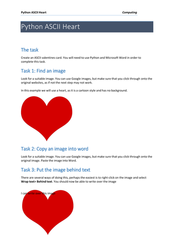 Python Valentines day ASCII heart (art)