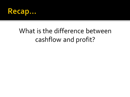 The Difference Between Cash And Profit Teaching Resources