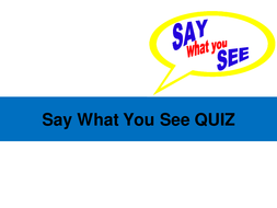 Say What You See Quiz | Teaching Resources
