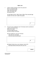 ks2 year 6 sats maths revision multiplication word problems and