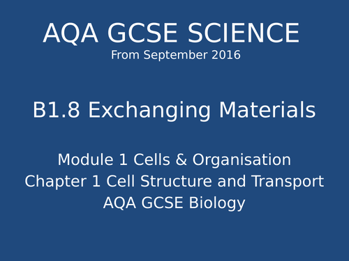 NEW GCSE Biology - B1 Cell Structure & Transport | Teaching Resources