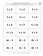 ks1 y2 ks2 y3 multiplication division facts 2x 3x 4x