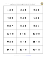 ks1 y2 ks2 y3 multiplication division facts 2x 3x 4x