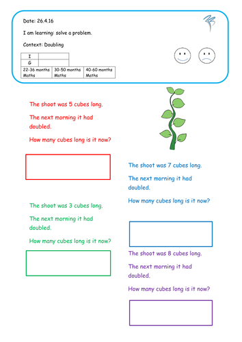 doubling problem solving ks1