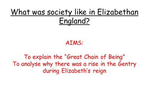 AQA 8145 Society in Elizabethan England