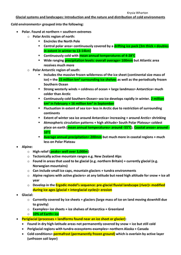 REVISION: Glacial systems and landscapes (introduction)
