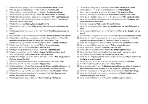 The Last Days of Jesus Life | Teaching Resources