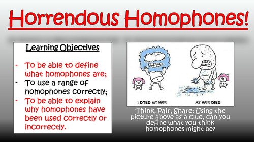 Horrendous Homophones! (Double Lesson)