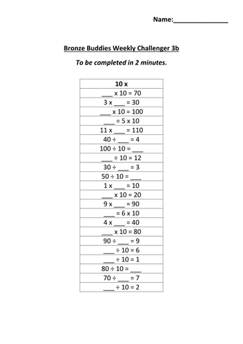 10 x tables worksheets | Teaching Resources