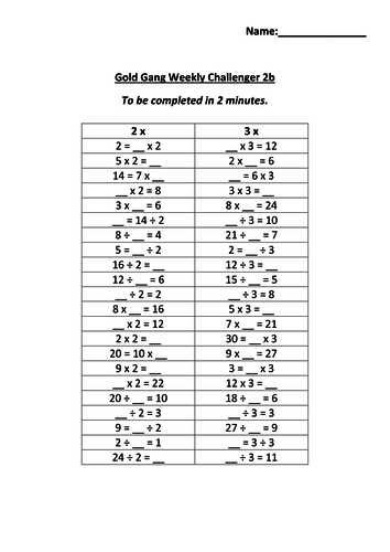 2x 3x tables worksheets | Teaching Resources