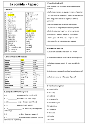 Gcse Spanish Revision Resources Teaching Resources 1480