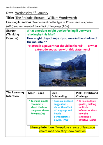 AQA Lit - The Prelude - William Wordsworth