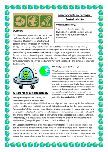 Sustainability and ecology - Government and politics political ideologies