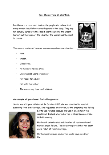 Eduqas Issues of Life and Death - Abortion | Teaching Resources