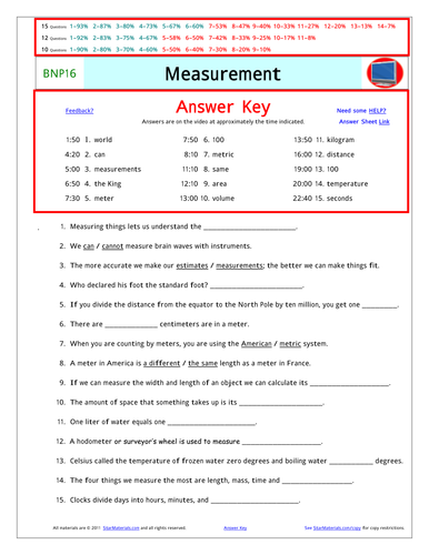 Bill Nye Measurement A Differentiated Worksheet Answer Sheet And Two Quizzes Teaching Resources