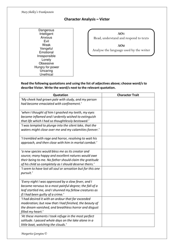 Victor Frankenstein Character Analysis & Essay Guide