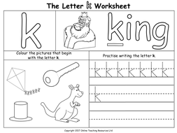 the letter k teaching resources