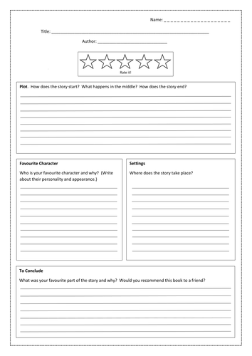 book review template ks3 tes