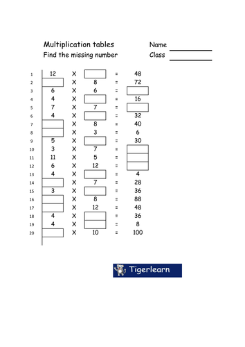 100 question mental maths exam/worksheet  3 add, subtract, multiply, divide