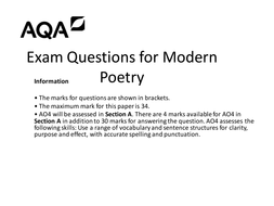 Essay questions about poetry