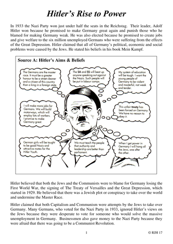 why did hitler rise to power essay