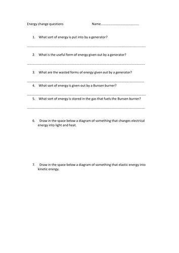 Energy types and transfers test 2