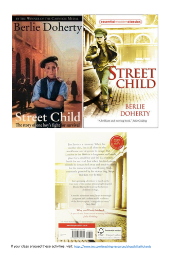 Berlie Doherty - Street Child - 7 sessions of Guided Reading / Whole class activities