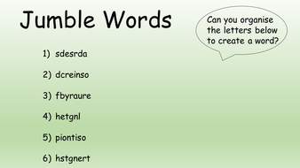 word jumble presentation