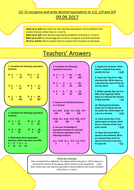 Recognise And Write Decimal Equivalents To 12 14 And 34