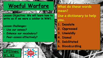 how to describe war creative writing