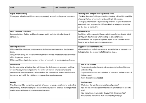 KS2 Symmetry and Tessellation Scheme of Work (4 fully resourced lessons ...