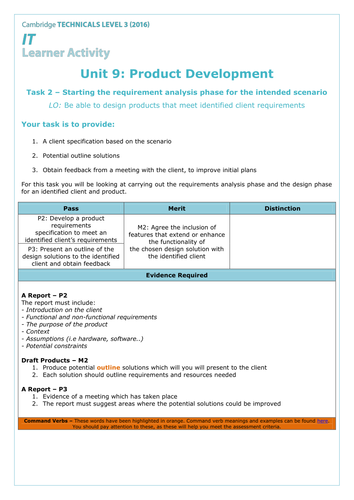 Cambridge Technical Level 3 2016 - IT Student Assignment: Unit 9 ...