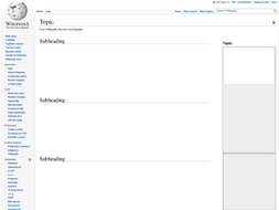 Wikipedia Template Worksheet/Homework | Teaching Resources