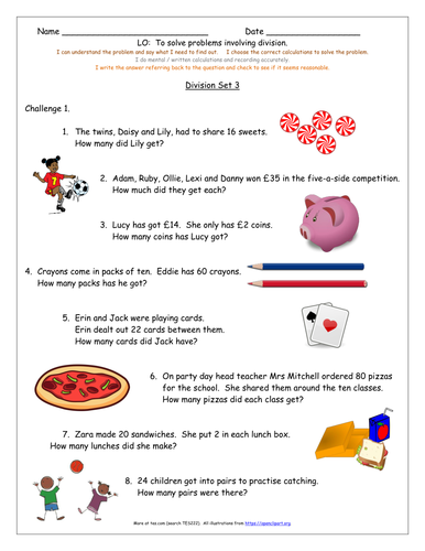 KS2 Y3 Multiplication & Division Word Problems. Over 200 Differentiated ...