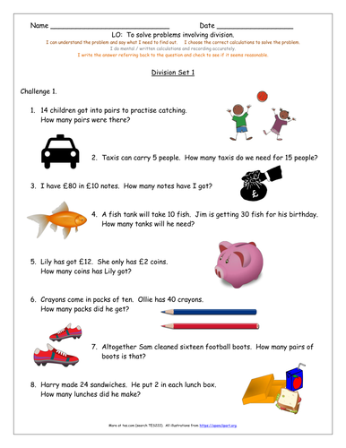 KS2 Y3 Multiplication & Division Word Problems. Over 200 Differentiated ...