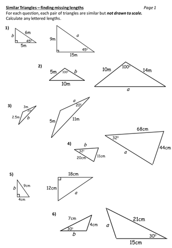 Similar Triangles Worksheet With Answers Pdf