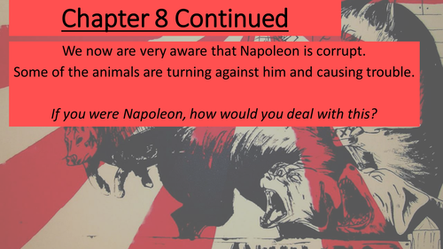 'Animal Farm' lesson on Chapter 8 analysing language and writing a comparison paragraph