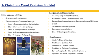 GCSE A Christmas Carol Revision Booklet with key extracts grouped by theme and character. by ...
