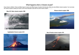 What happens when a volcano erupts card sort activity | Teaching Resources