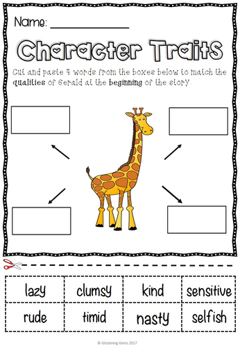 Giraffes Can't Dance - Character Traits Pack | Teaching Resources